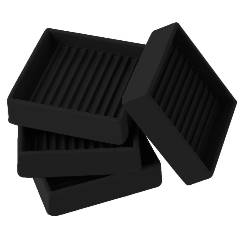 Jayen 2x2 Square Rubber Furniture Caster Cups  Anti-Sliding Furniture Pads Bed Stopper Floor Protectors with Grip - Protect Any Flooring - Image 1